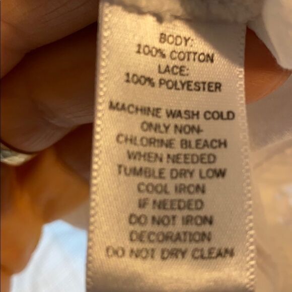 Loft white lace front sleeveless tee - Picture 6 of 7